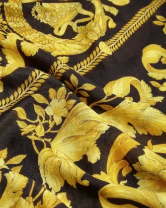 Chal estampado con flecos de mezcla de cachemira 140 cm