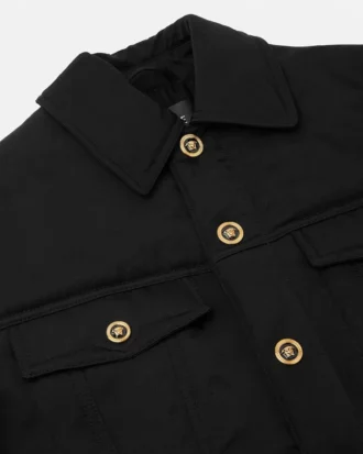 Chaqueta acolchada de satén de nylon arrugado