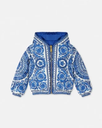 Chaqueta acolchada reversible Barocco Foulard Kids