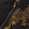 Chaqueta blusón de lana melange con estampado de leopardo Versace Chaqueta blusón de lana melange con estampado de leopardo Versace