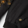 Chaqueta blusón de lana melange con estampado de leopardo Versace Chaqueta blusón de lana melange con estampado de leopardo Versace