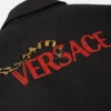 Chaqueta blusón de lana melange con estampado de leopardo Versace Chaqueta blusón de lana melange con estampado de leopardo Versace