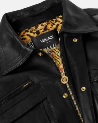 Chaqueta blusón de piel Plongé