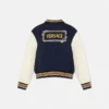 Chaqueta blusón infantil Varsity con logotipo Safety Pin Chaqueta blusón infantil Varsity con logotipo Safety Pin