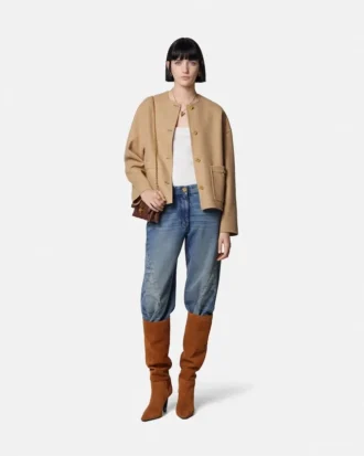 Chaqueta cabán de lana afieltrada