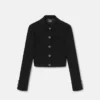 Chaqueta corta de crepé de lana doble Chaqueta corta de crepé de lana doble