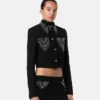 Chaqueta corta de lana con tachuelas Chaqueta corta de lana con tachuelas