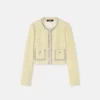 Chaqueta cárdigan de tweed con cristales