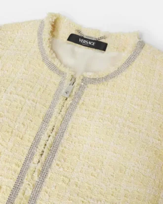 Chaqueta cárdigan de tweed con cristales