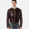 Chaqueta de charol con efecto cocodrilo Chaqueta de charol con efecto cocodrilo