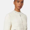 Chaqueta de tweed de algodón con cremallera