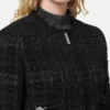 Chaqueta de tweed de algodón con cremallera Chaqueta de tweed de algodón con cremallera