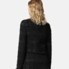Chaqueta de tweed de algodón con cremallera Chaqueta de tweed de algodón con cremallera