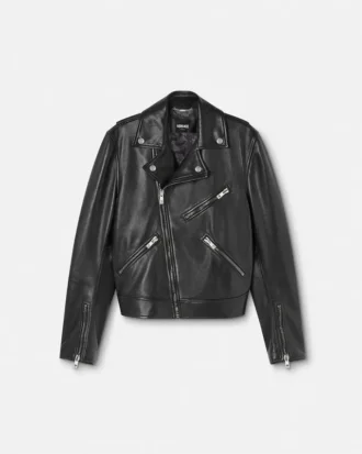 Chaqueta motera de napa