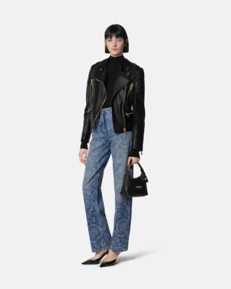 Chaqueta motera de piel