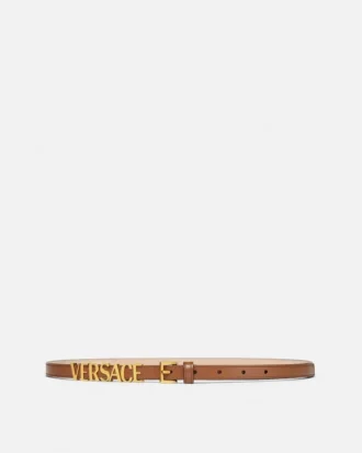 Cinturón de piel con logotipo de Versace 1,5 cm