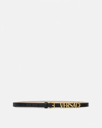 Cinturón de piel con logotipo de Versace 1,5 cm