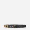 Cinturón de piel con logotipo de Versace 2,5 cm Cinturón de piel con logotipo de Versace 2,5 cm