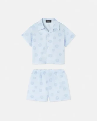 Conjunto de camisa de popelín de algodón estampada para bebé
