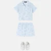 Conjunto de camisa de popelín de algodón estampada para bebé Conjunto de camisa de popelín de algodón estampada para bebé