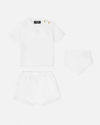 Conjunto de camiseta de jersey de algodón con adornos para bebé
