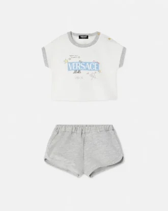 Conjunto de camiseta de jersey de algodón estampada para bebé