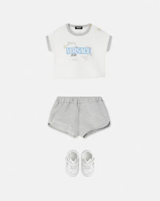 Conjunto de camiseta de jersey de algodón estampada para bebé