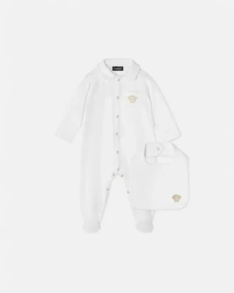 Conjunto de pijama de jersey de algodón bordado para bebé