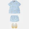 Conjunto de vestido de bebé con estampado de rayas finas Conjunto de vestido de bebé con estampado de rayas finas