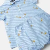 Conjunto de vestido de bebé con estampado de rayas finas Conjunto de vestido de bebé con estampado de rayas finas
