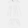 Conjunto de vestido de popelín de algodón bordado para bebé Conjunto de vestido de popelín de algodón bordado para bebé