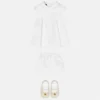 Conjunto de vestido de popelín de algodón bordado para bebé Conjunto de vestido de popelín de algodón bordado para bebé