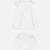 Conjunto de vestido de popelín de algodón bordado para bebé Conjunto de vestido de popelín de algodón bordado para bebé