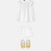 Conjunto de vestido de popelín de algodón devoré para bebé Conjunto de vestido de popelín de algodón devoré para bebé