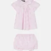 Conjunto de vestido de popelín de algodón estampado para bebé Conjunto de vestido de popelín de algodón estampado para bebé