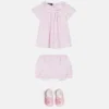 Conjunto de vestido de popelín de algodón estampado para bebé Conjunto de vestido de popelín de algodón estampado para bebé