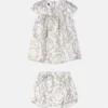 Conjunto de vestido de sarga de seda estampado para bebé Conjunto de vestido de sarga de seda estampado para bebé