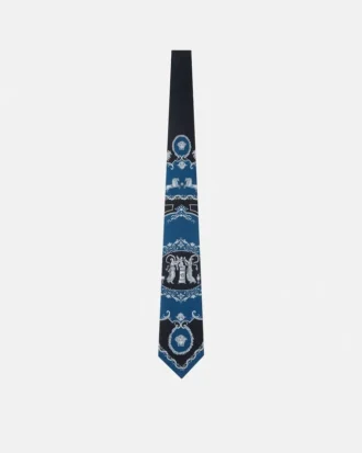 Corbata de sarga de seda estampada