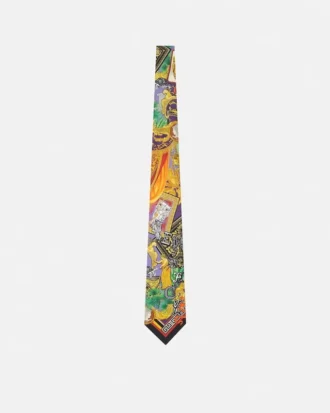 Corbata de sarga de seda estampada