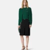 Cárdigan ajustado de punto jacquard de viscosa Cárdigan ajustado de punto jacquard de viscosa