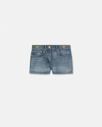 Fabricados en Japón. Pantalones cortos de denim de talle medio