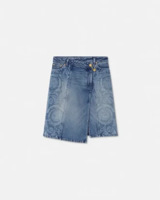 Falda cruzada de denim Barocco
