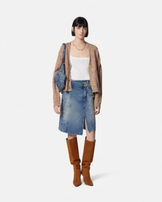 Falda cruzada de denim Barocco