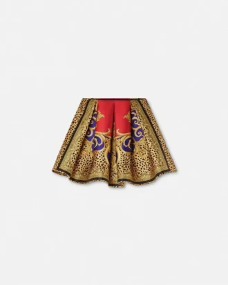 Falda de ballet de seda Barocco Silk con estampado de guepardo