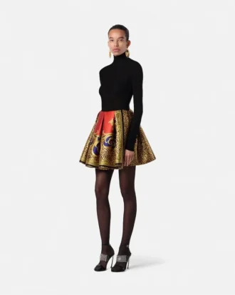 Falda de ballet de seda Barocco Silk con estampado de guepardo