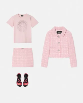 Falda infantil de tweed con corte en A