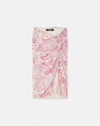 Falda midi drapeada Underwater Barocco