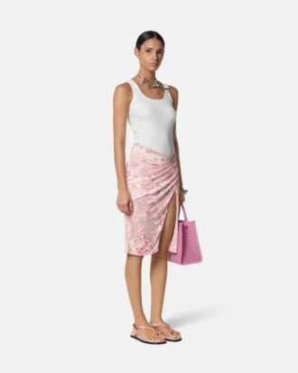 Falda midi drapeada Underwater Barocco