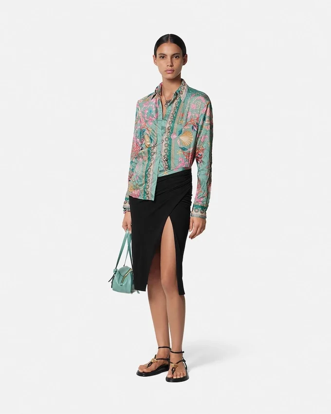 Falda midi drapeada Underwater Barocco Falda midi drapeada Underwater Barocco