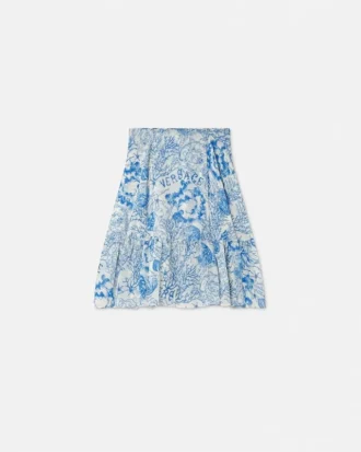 Falda midi fluida de crepé Barocco